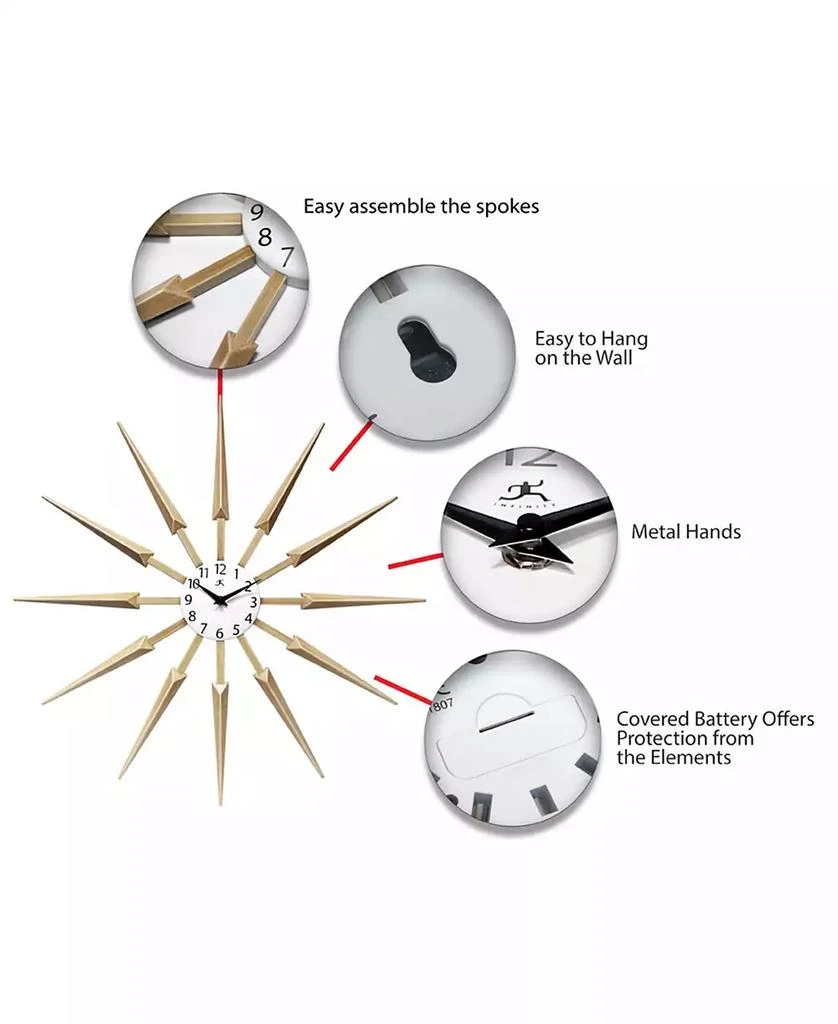 Infinity Instruments Sunburst Wall Clock 5