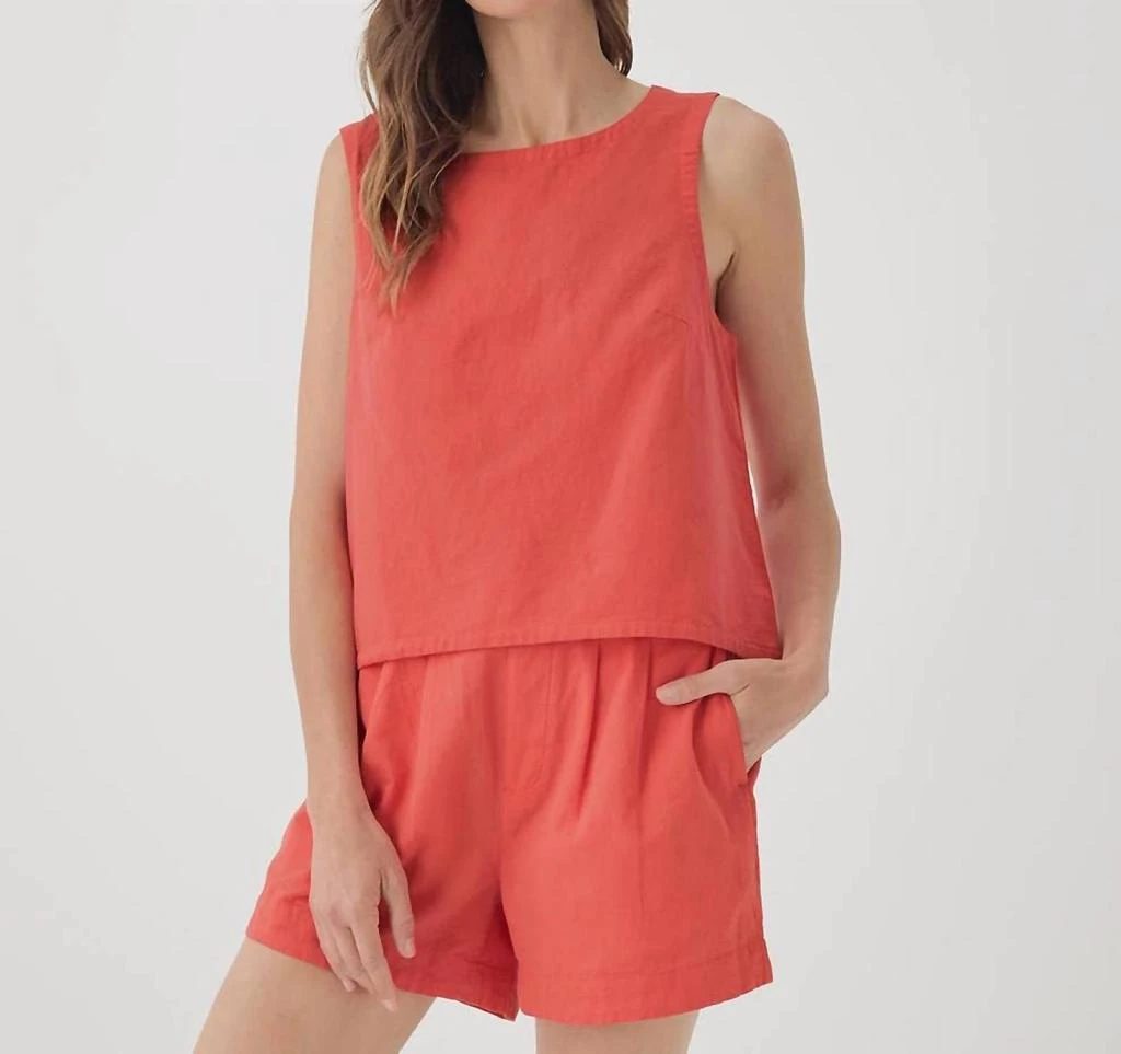 Pact Women's Canopy Linen Blend Tulip Back Tank 1