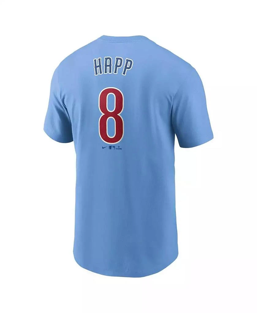NIKE Men's Ian Happ Baby Blue Chicago Cubs Fuse Name Number T-Shirt 2