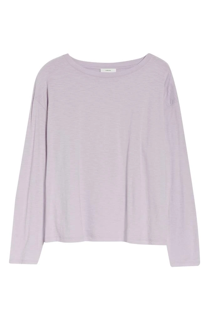 Vince Boxy Long Sleeve Cotton Crewneck Top 5