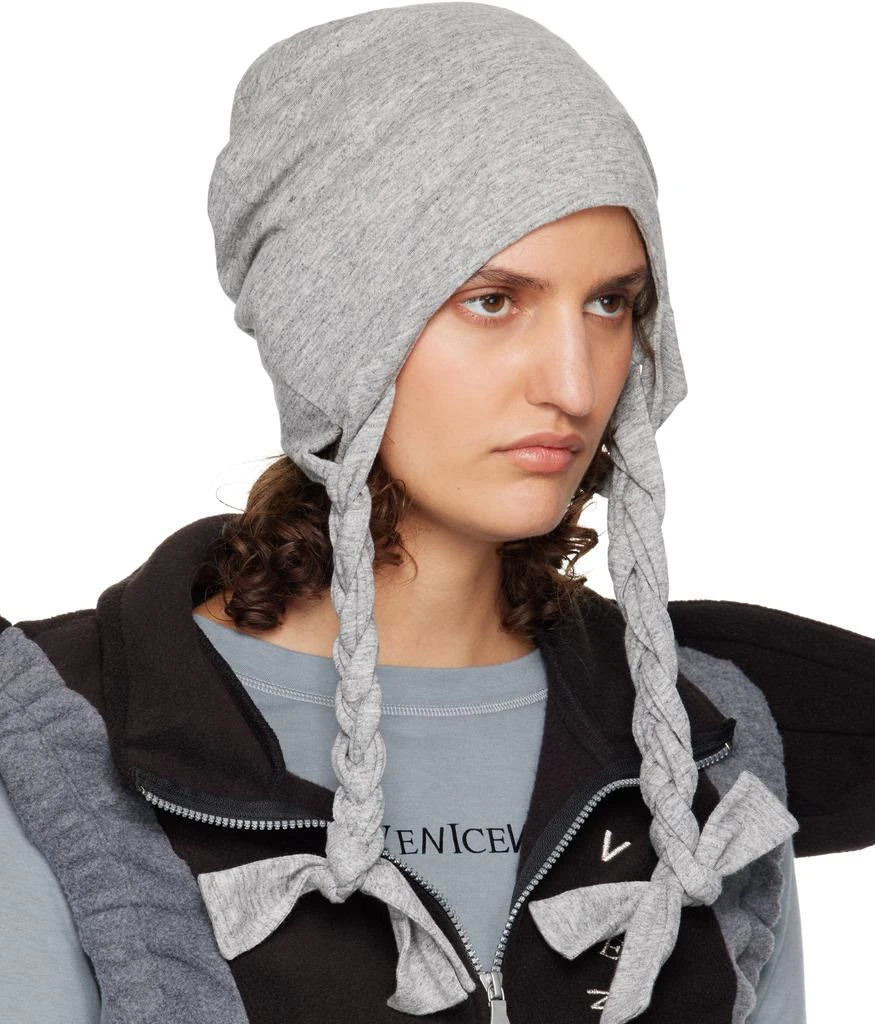 VeniceW Gray Pigtail Beanie 2