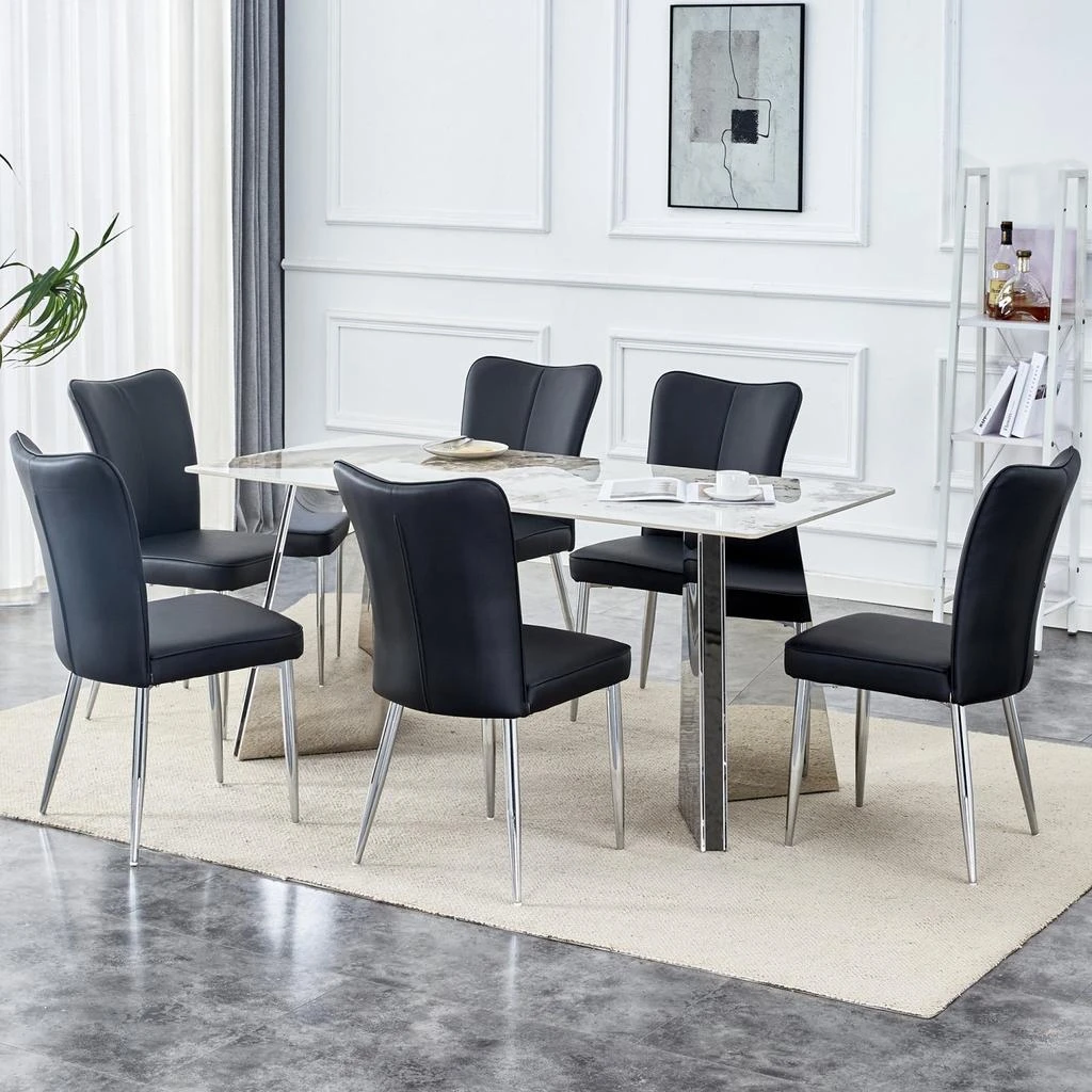 Streamdale Furniture Streamdale Luxurious Pandora Table
6 PU Chairs 5