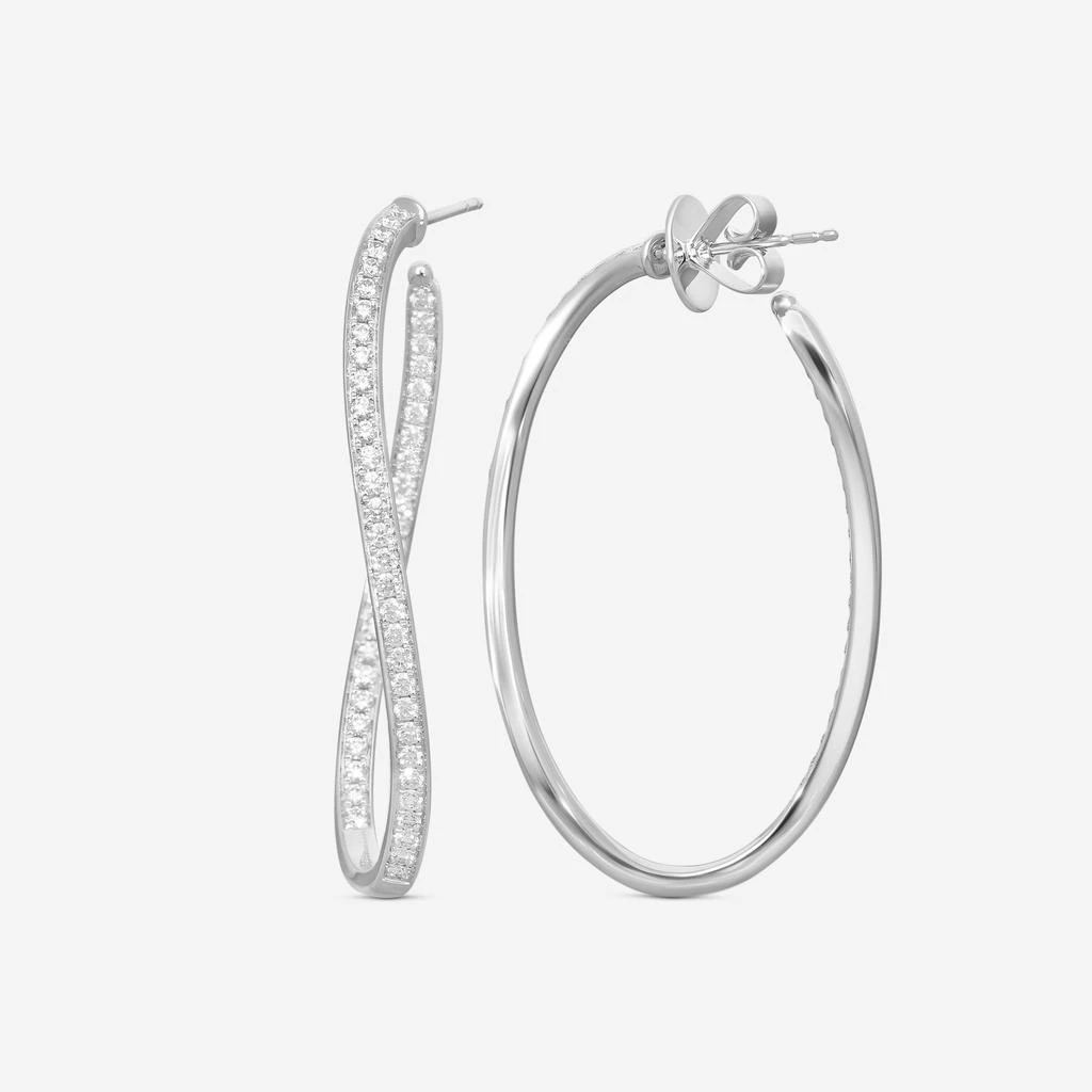 Mémoire Mémoire Channel Set 18K White Gold Diamond Twist Hoop Earrings CHHO216 3