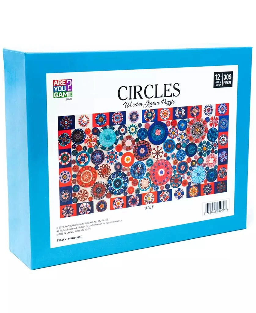 AreYouGame Wooden Jigsaw Puzzle Circles, 309 Pieces 2