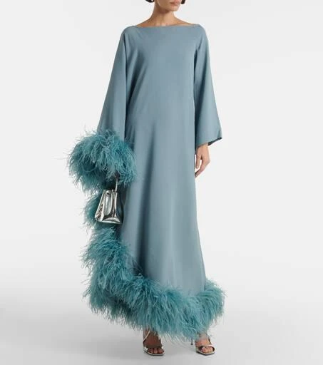 Taller Marmo Ubud Extravaganza feather-trimmed gown 6