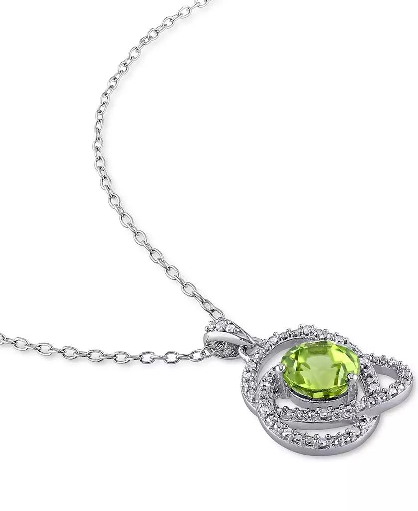 Macy's Peridot (1-1/2 ct. t.w.) & Diamond (1/10 ct. t.w.) Ven 18" Pendant Necklace in Sterling Silver 3