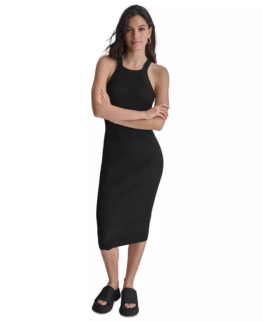 DKNY Women's Ribbed Knit Sleeveless Bodycon Dress 1