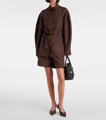 Max Mara Affari belted linen and silk shirt 2