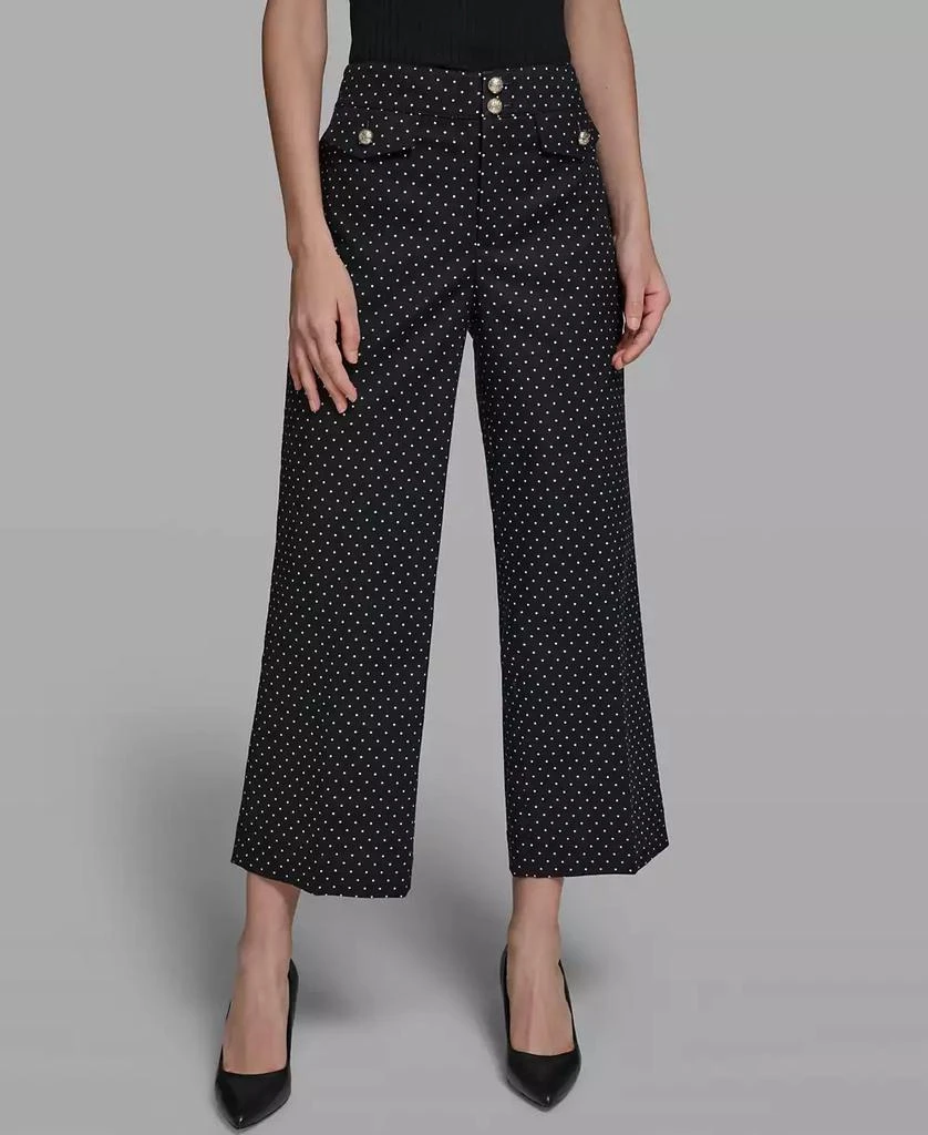 Karl Lagerfeld Paris Petite Flap Pocket Ankle Pants