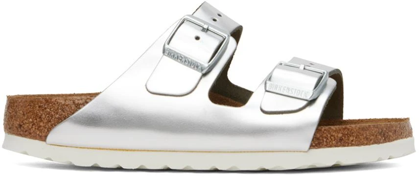 Birkenstock Silver Narrow Arizona Soft Footbed Sandals 1