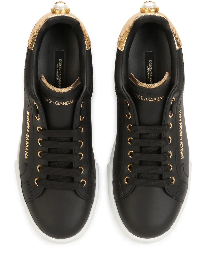 Dolce & Gabbana Portofino calfskin nappa sneakers with lettering 5