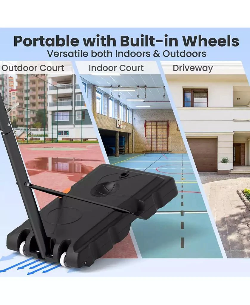 Mecale Portable Basketball Hoop Adjustable Basketball Goal System 6