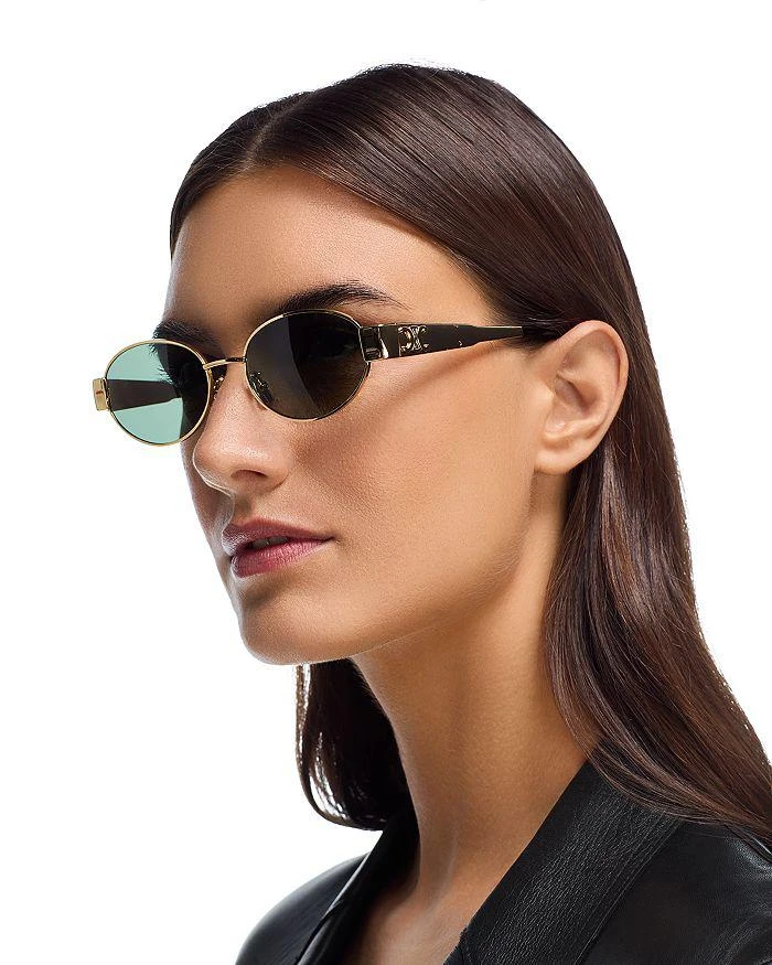 Celine Triomphe Metal Round Sunglasses, 54mm 2