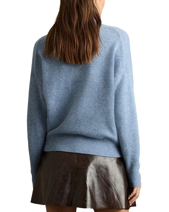 REISS Ava Wool Blend Open Neck Button Knit Sweater 3