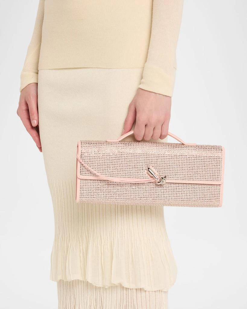 Bottega Veneta Andiamo Crystal Leather Clutch Bag 2