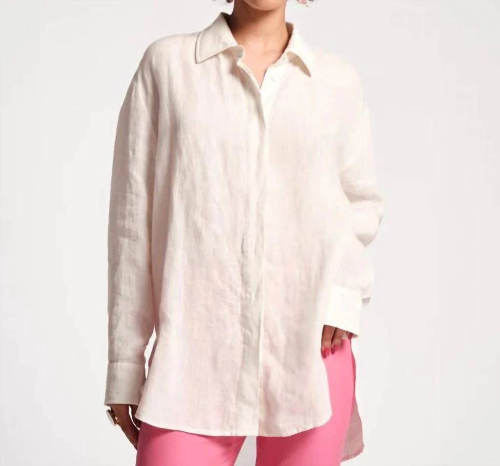 Frances Valentine Frances Valentine - Perfect Oversized Linen Button Down 1