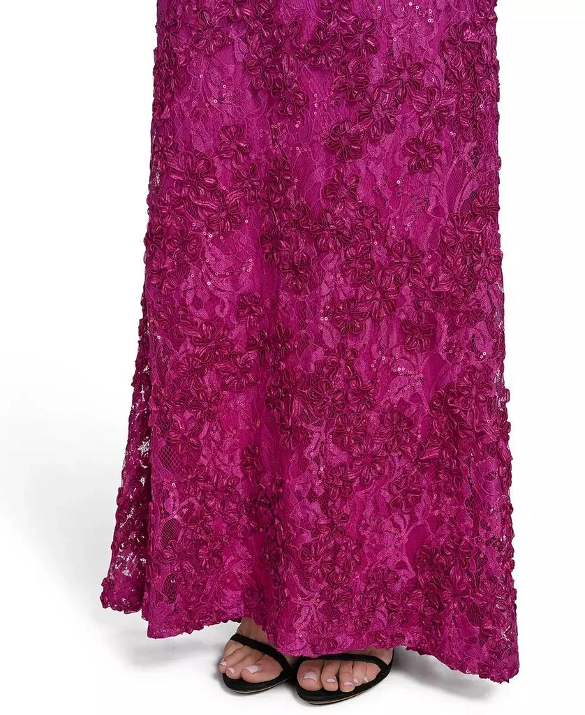 Jessica Howard Petite Soutache Floral Lace Off-the-shoulder Gown 6
