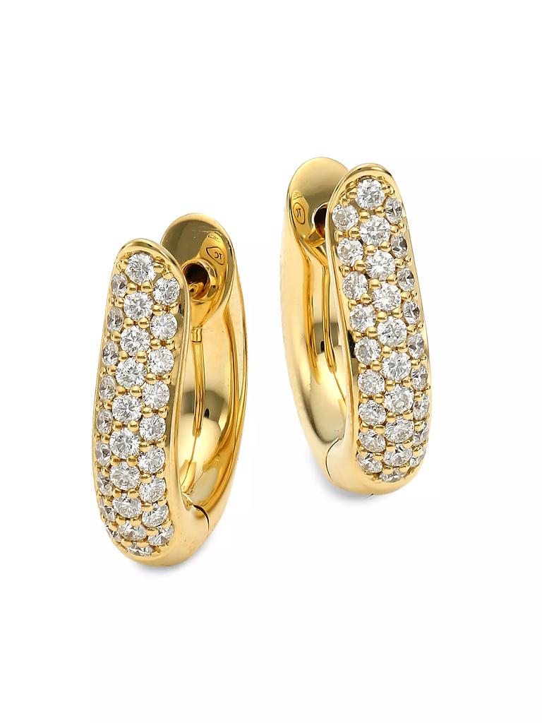 Tamara Comolli 18K Yellow Gold & Diamond Pavé Medium Hoop Earrings