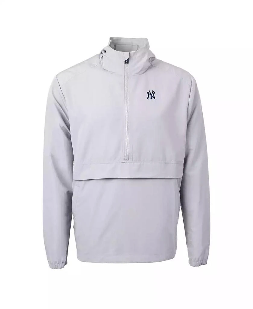 Cutter & Buck Men's Gray New York Yankees Charter Eco Half-Zip Anorak Jacket 2