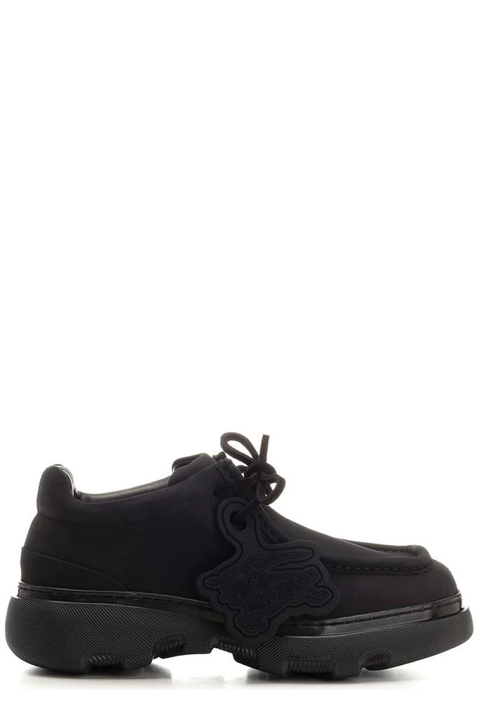 Shop Burberry Logo Charm Lace-Up Derby Shoes on Sale at  display picture 1