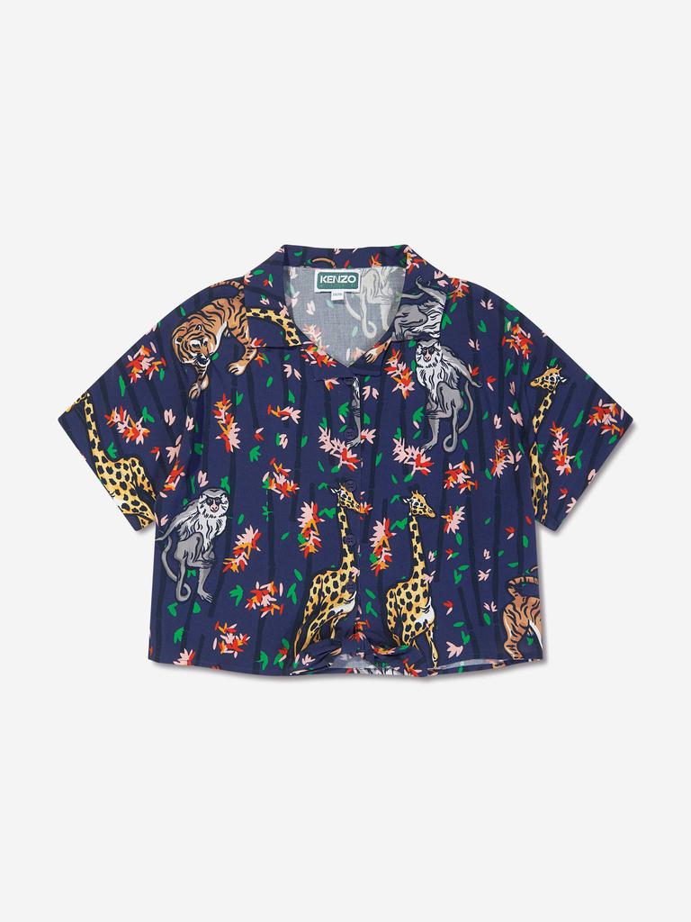 Kenzo KENZO Girls Short Sleeve Shirt in Blue