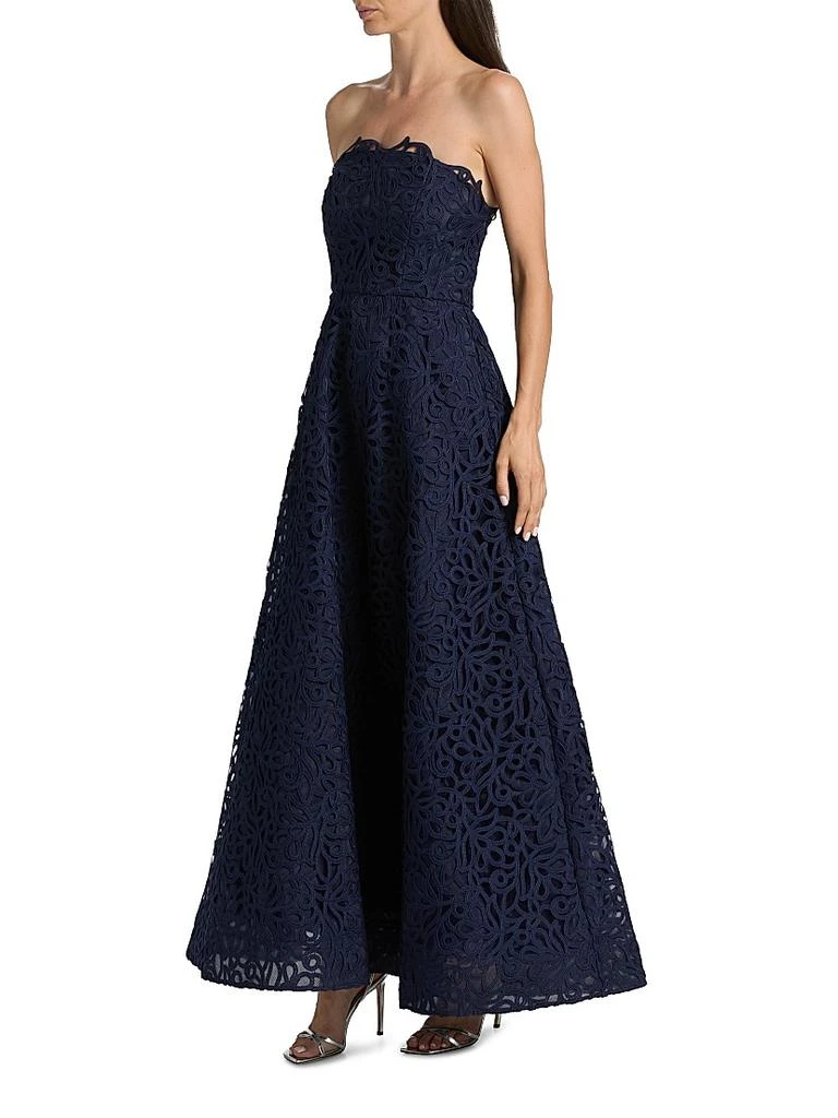 Milly Sonja Curled Lace Gown - Navy - 10