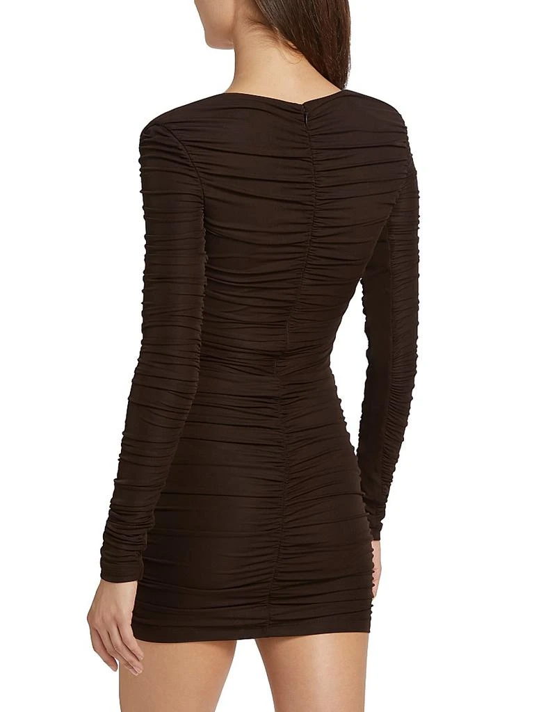 Ronny Kobo Julisa Ruched Long-Sleeve Minidress 5