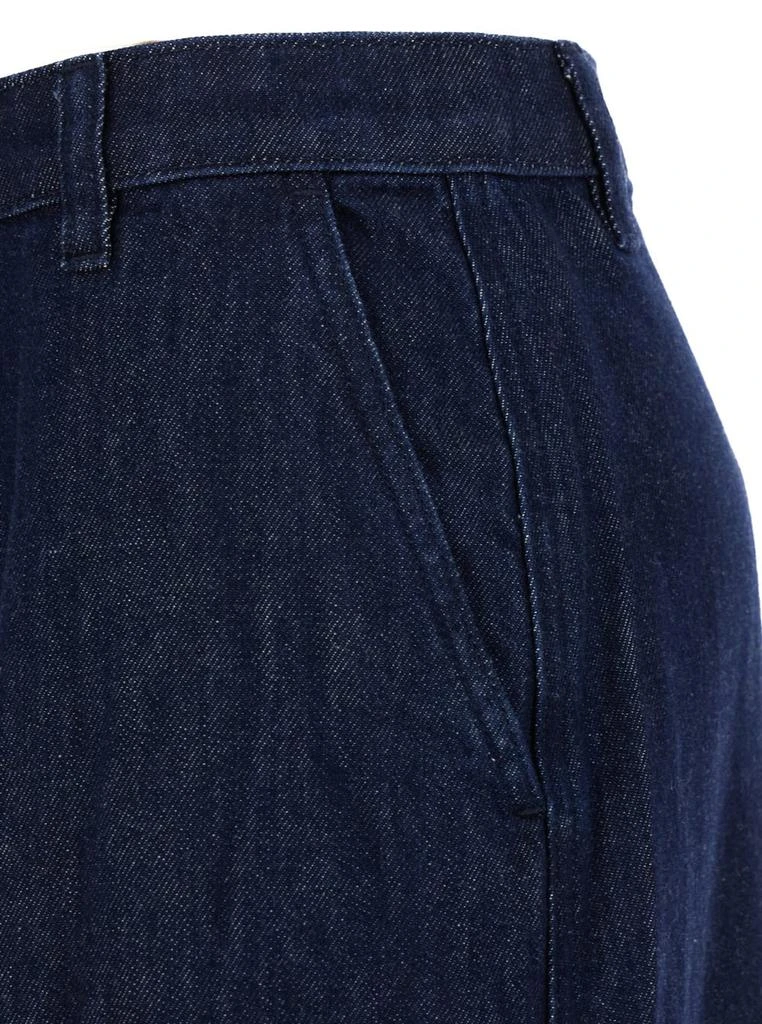 Theory Maxi Blue Skirt With Belt Loops In Cotton Denim Woman 3