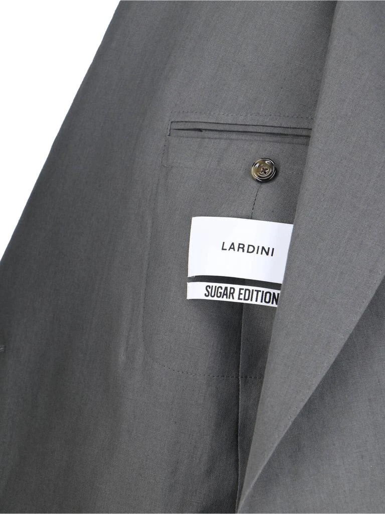 LARDINI Double-breasted Linen Suit Grey 4