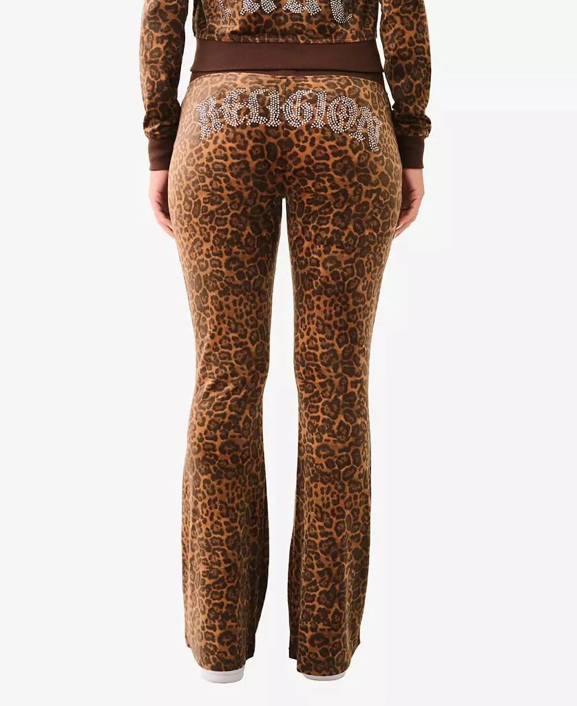 True Religion Women's Leopard Velour Bootcut Pants 2