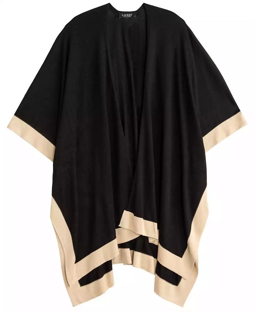Ralph Lauren Tissue Lightweight Ruana with Border