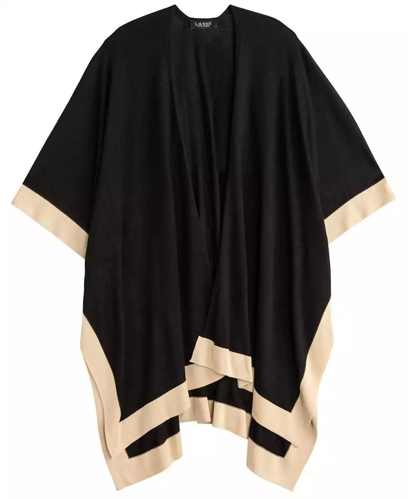 Ralph Lauren Tissue Lightweight Ruana with Border 1