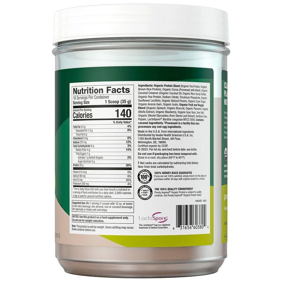 Purely Inspired Organic Protein Powder Chocolate 4