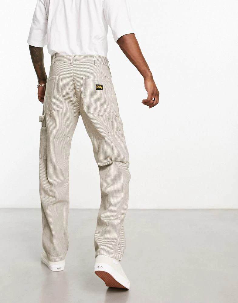 Stan Ray Stan Ray OG painter hickory stripe trousers in brown 2