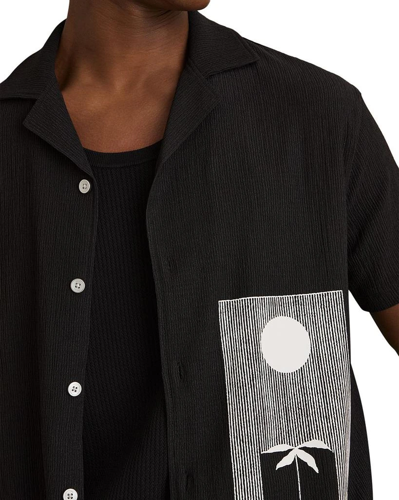 REISS Textured Graphic Camp Shirt 4