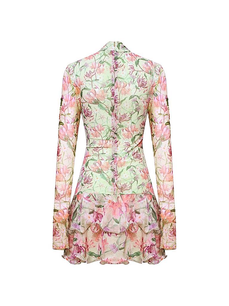 PatBO Honey Flower Ruffle Minidress
