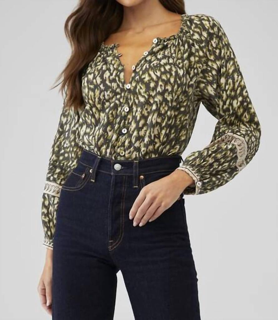 Cleobella Alicia Blouse In Black Leopard