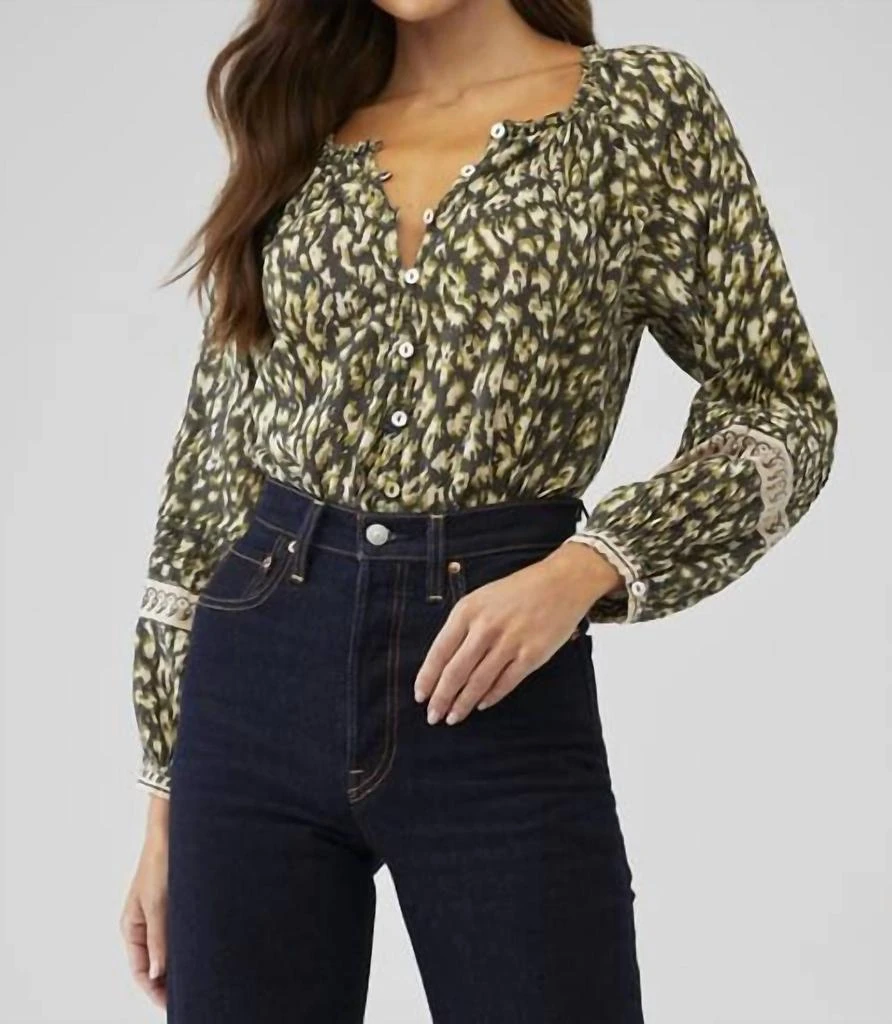Cleobella Alicia Blouse In Black Leopard 1