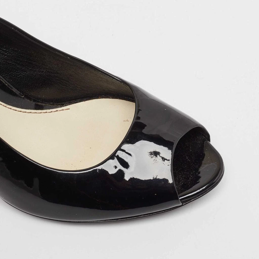 Gucci Gucci Black Patent Peep Toe Slingback Pumps Size 36.5 7