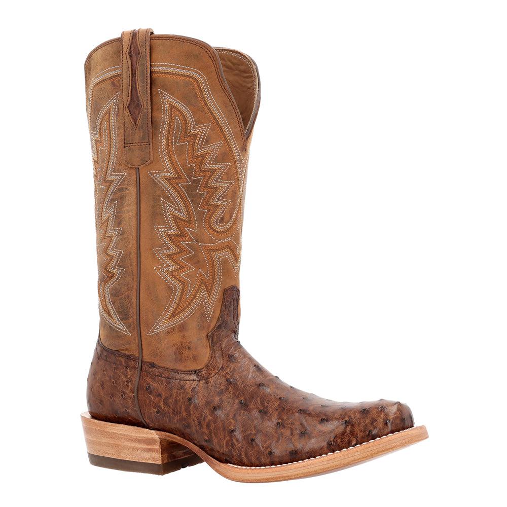 Durango PRCA Collection Full-Quill Embroidered Ostrich Square Toe Cowboy Boots