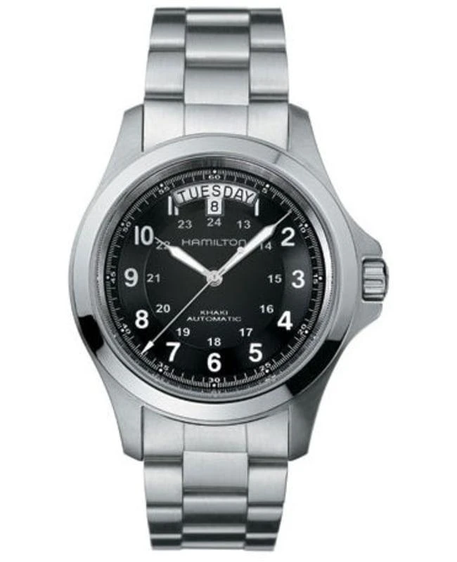 Hamilton Hamilton Khaki Field King Auto Black Dial Stainless Steel Men's Watch H64455133 1