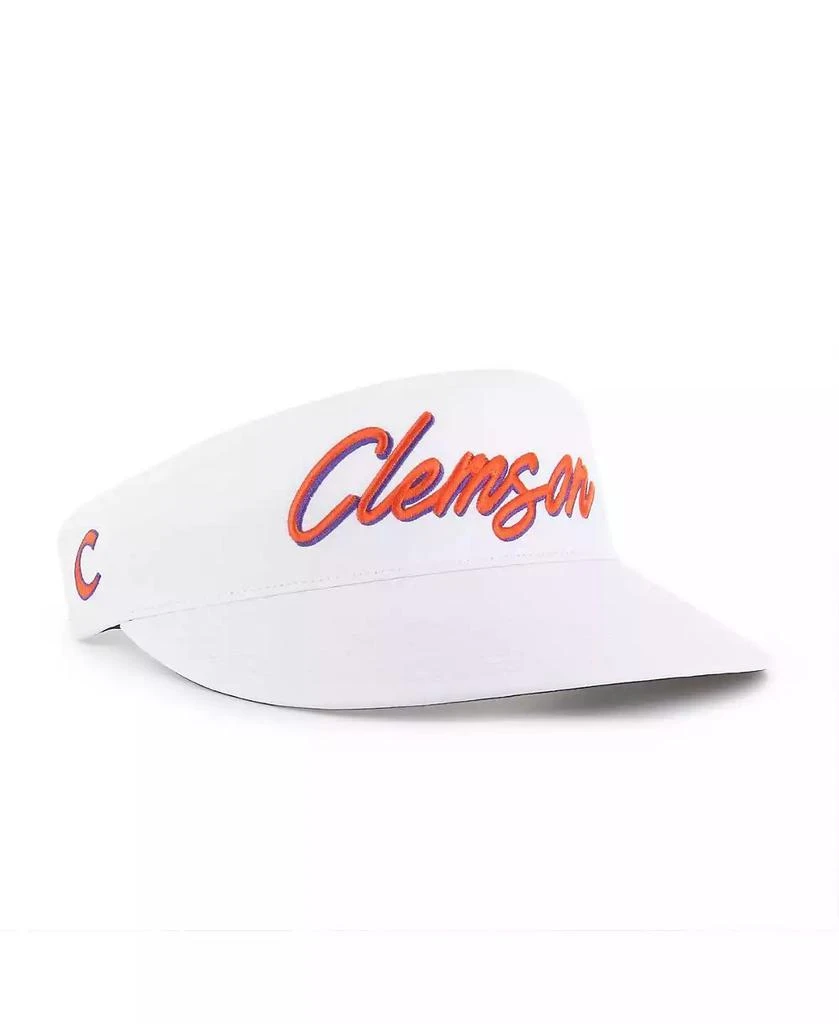 47 Brand Men's White Clemson Tigers Melbourne Brrr Adjustable Visor Hat 1