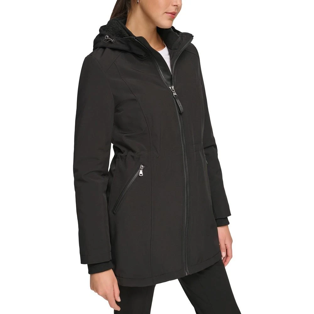 Calvin Klein Womens Hooded Faux-Fur-Lined Anorak Raincoat 3