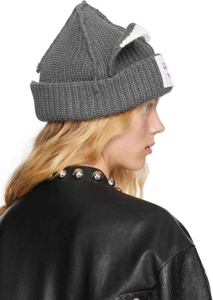 Charles Jeffrey Loverboy Gray Chunky Ears Beanie 3