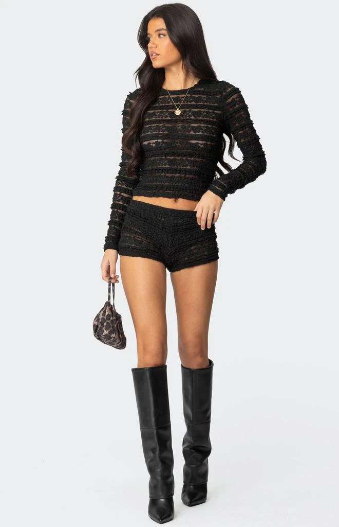 Edikted Maisley Sheer Lace Shorts 1