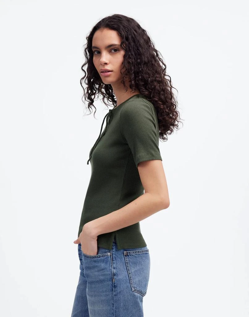 Madewell Ribbed Lace-Up Short-Sleeve Tee 3
