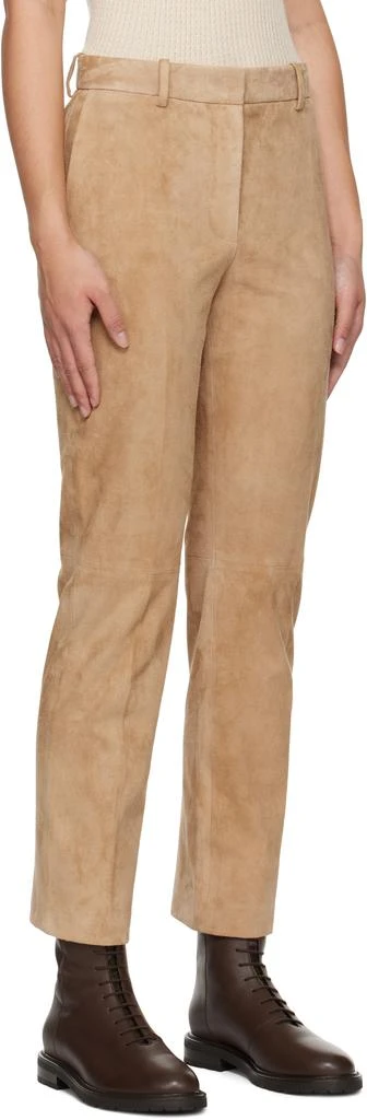 Joseph Beige Stretch Coleman Suede Trousers 2