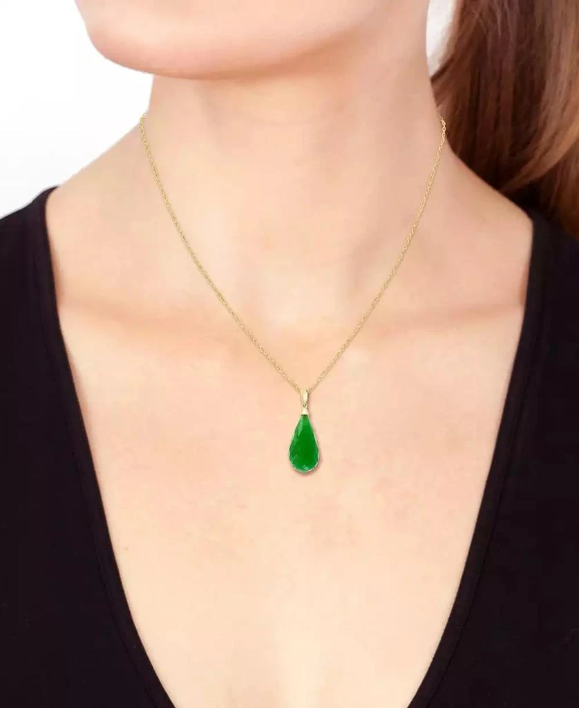 Effy EFFY® Dyed Jade Fancy-Cut Briolette 18" Pendant Necklace in 14k Gold 2