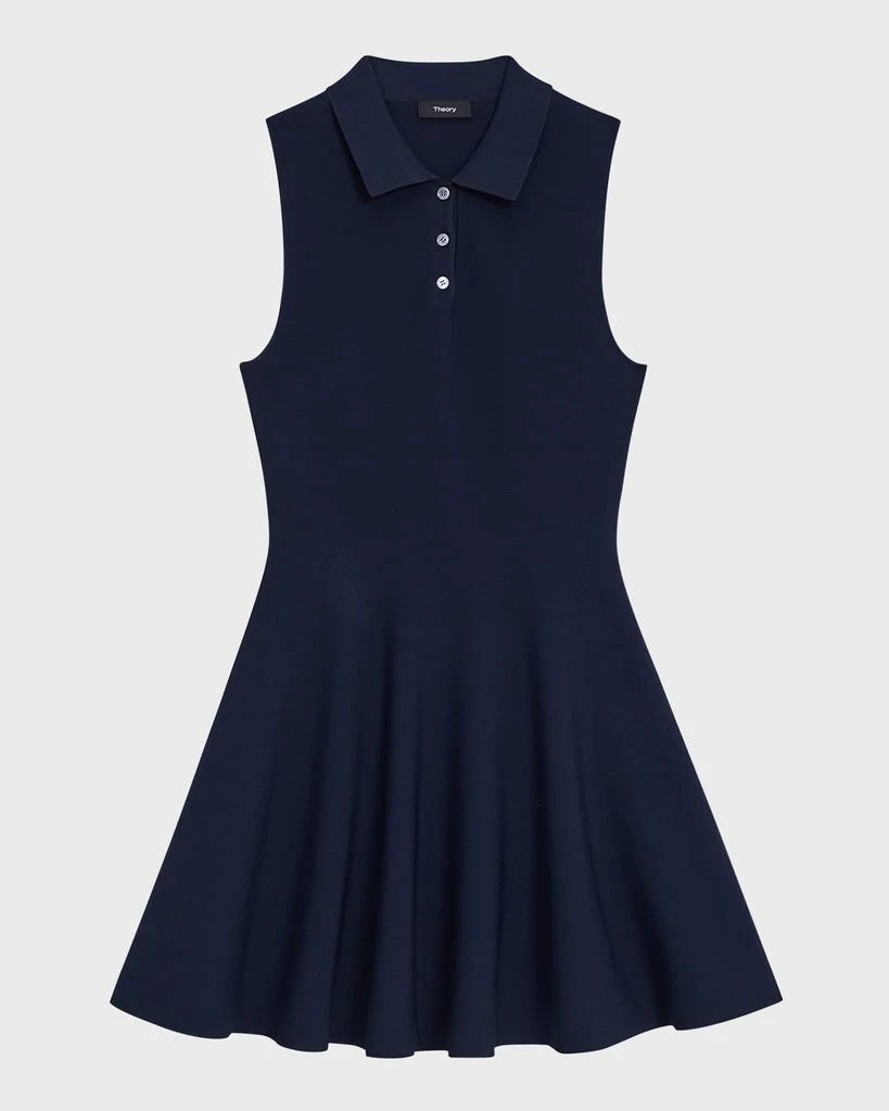 Theory Flared Sleeveless Mini Polo Dress 1