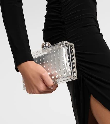 Aquazzura Tequila crystal-embellished clutch 2